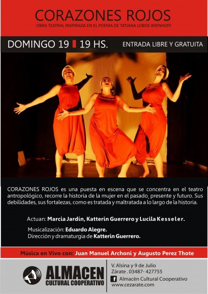 corazones rojos afiche